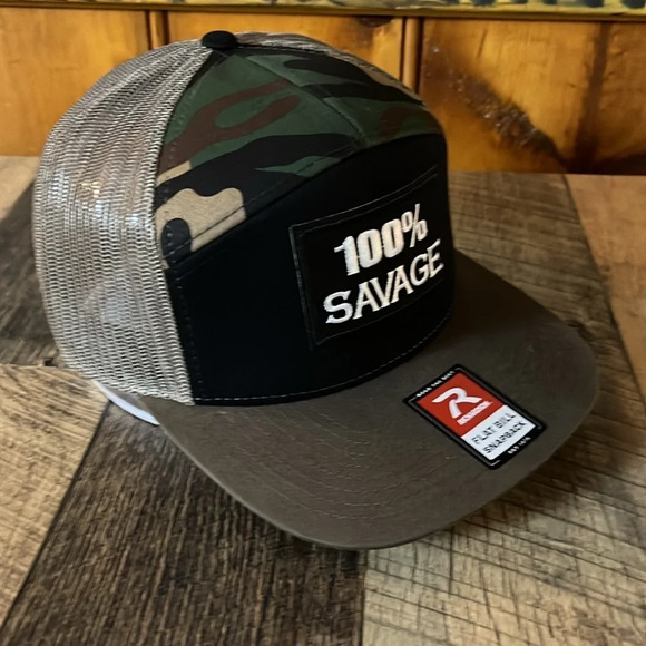 CUSTOM DESIGN 100% SAVAGE TRUCKER HAT - Picture 2 of 5